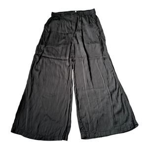 Aerie Charcoal Mid Rise Wide Leg Pants Women's Size Large | 26-27